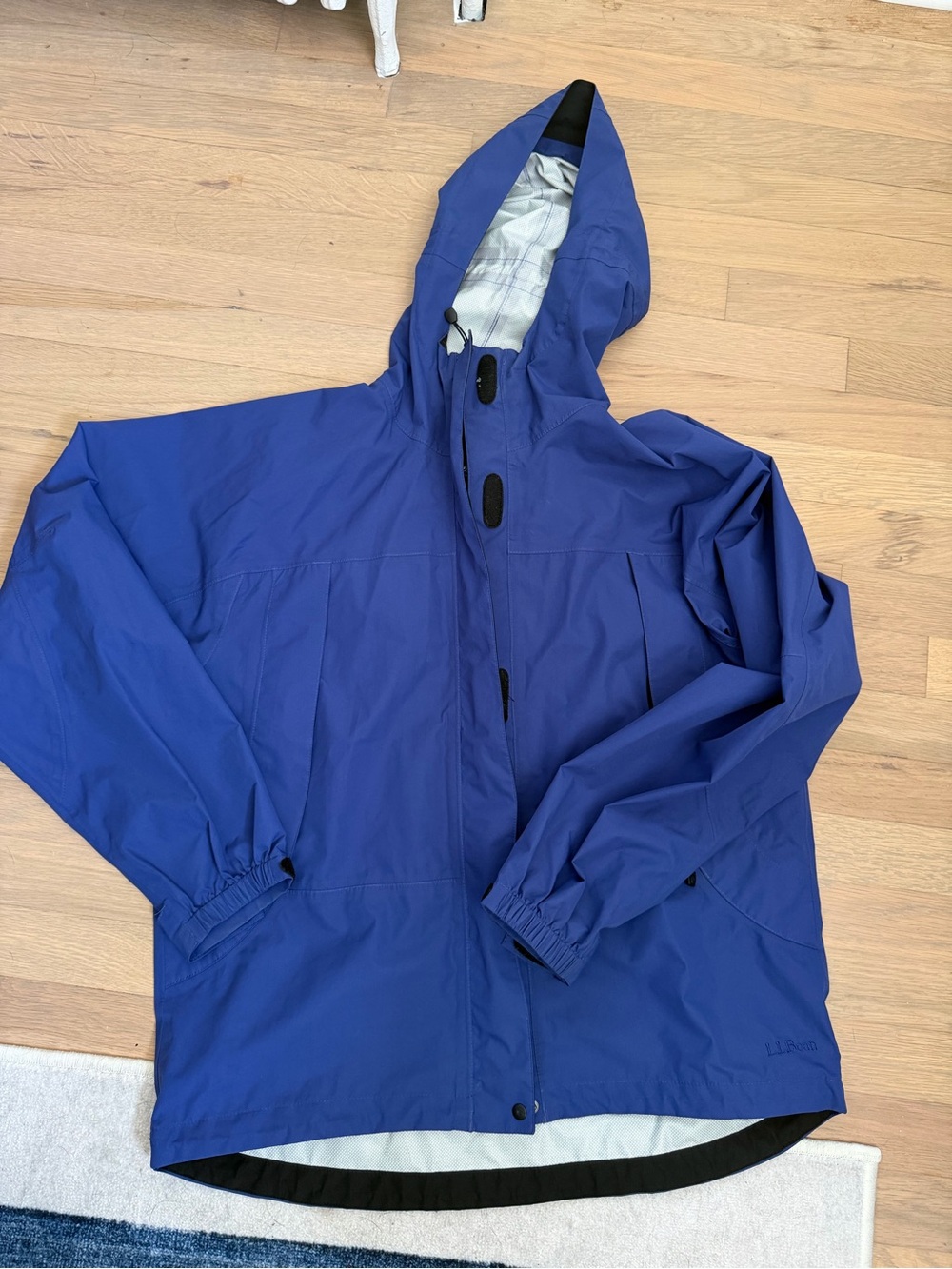 L.L. Bean Women’s Hooded Raincoat in Royal Blue